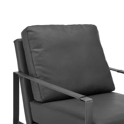 Euro Style - Bettina Leatherette Lounge Chair, Black/Matte Black - 94276-BLK view 7