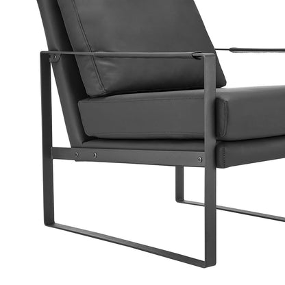 Euro Style - Bettina Leatherette Lounge Chair, Black/Matte Black - 94276-BLK view 8