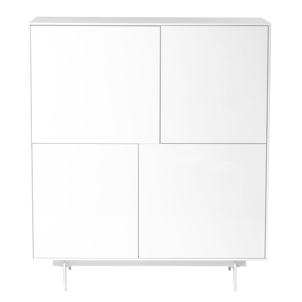 Euro Style - Birmingham 43inW 4-Door Cabinet, High Gloss White - 31017WHT-KIT veiw 1