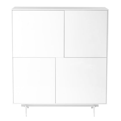 Euro Style - Birmingham 43inW 4-Door Cabinet, High Gloss White - 31017WHT-KIT veiw 1