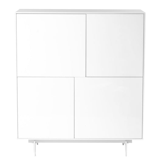 Euro Style - Birmingham 43inW 4-Door Cabinet, High Gloss White - 31017WHT-KIT veiw 1