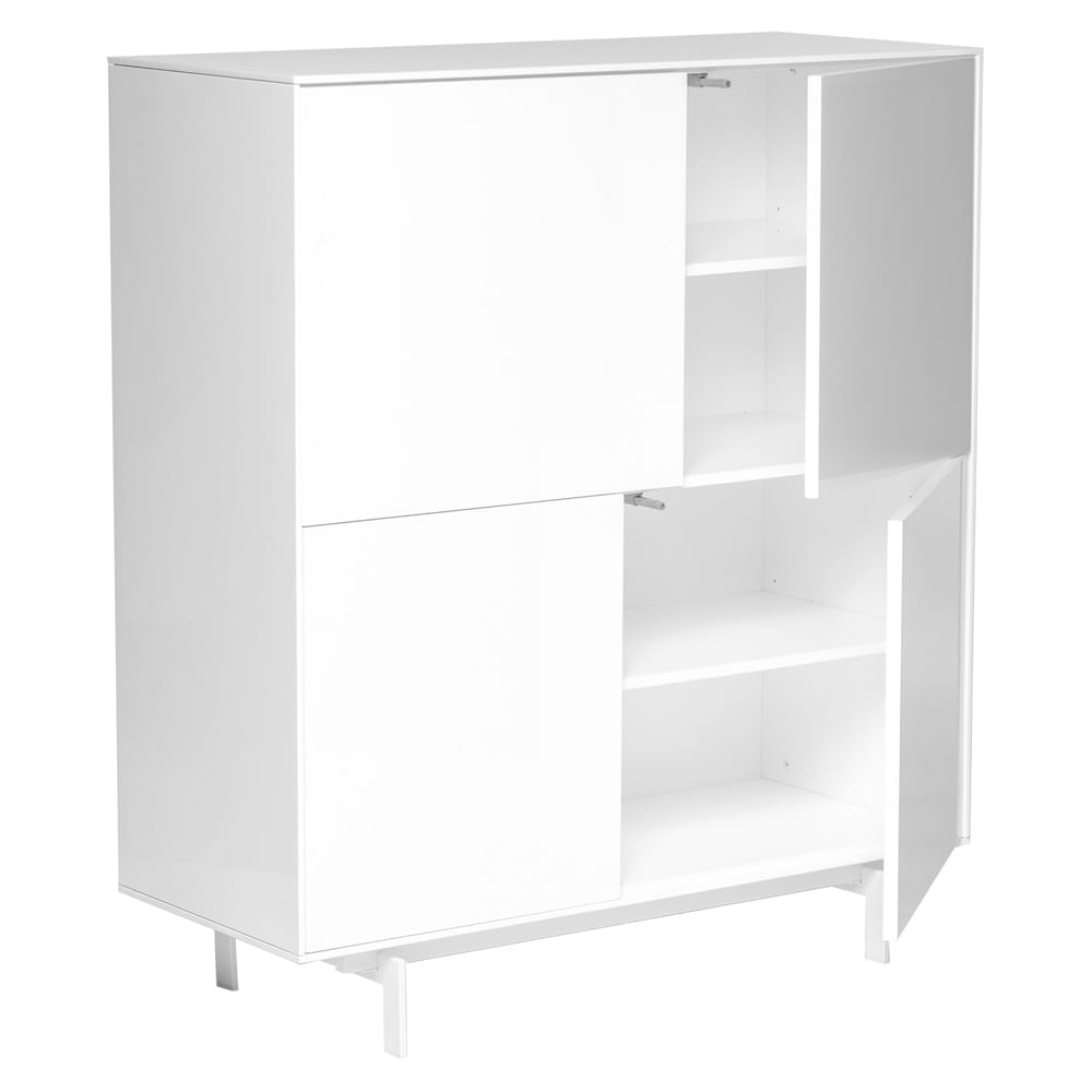 Euro Style - Birmingham 43inW 4-Door Cabinet, High Gloss White - 31017WHT-KIT veiw 5