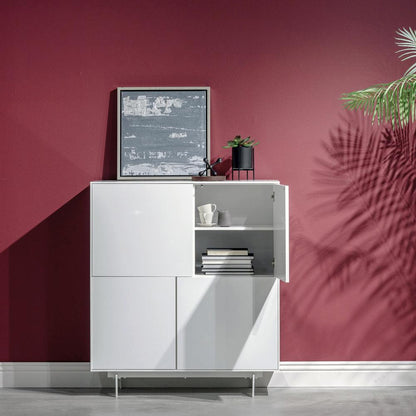 Euro Style - Birmingham 43inW 4-Door Cabinet, High Gloss White - 31017WHT-KIT veiw 6