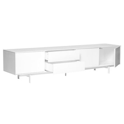 Euro Style - Birmingham 84inW Media Stand, High Gloss White - 31015WHT-KIT veiw 5