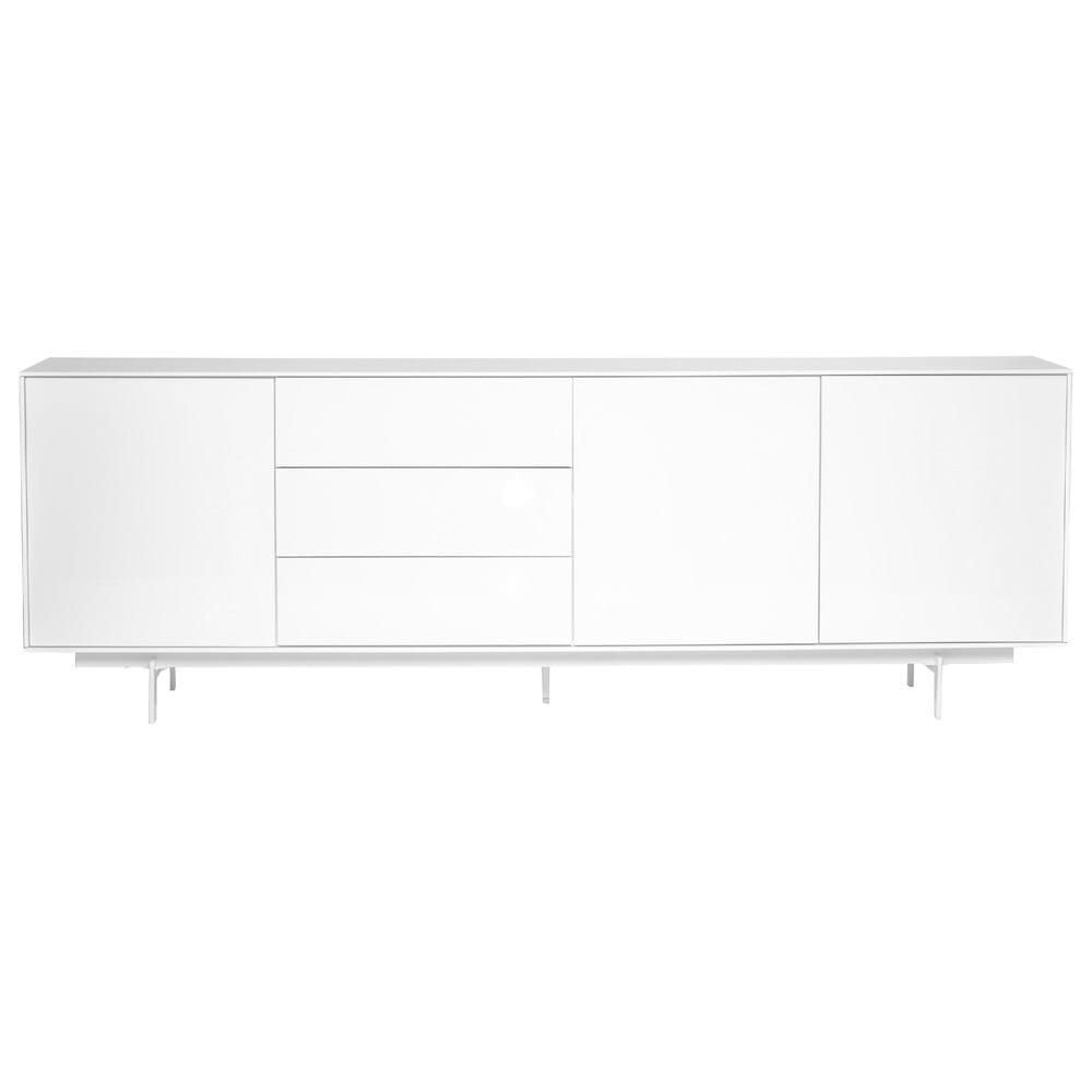Euro Style - Birmingham 84inW Sideboard, High Gloss White/White - 31016WHT-KIT veiw 1