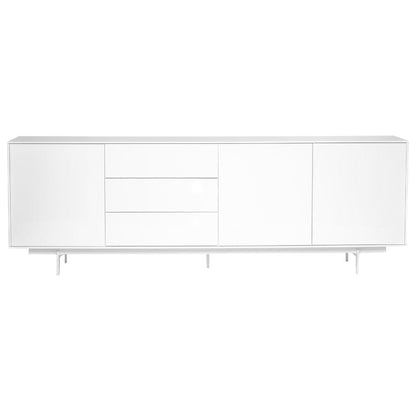 Euro Style - Birmingham 84inW Sideboard, High Gloss White/White - 31016WHT-KIT veiw 1