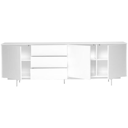 Euro Style - Birmingham 84inW Sideboard, High Gloss White/White - 31016WHT-KIT veiw 4