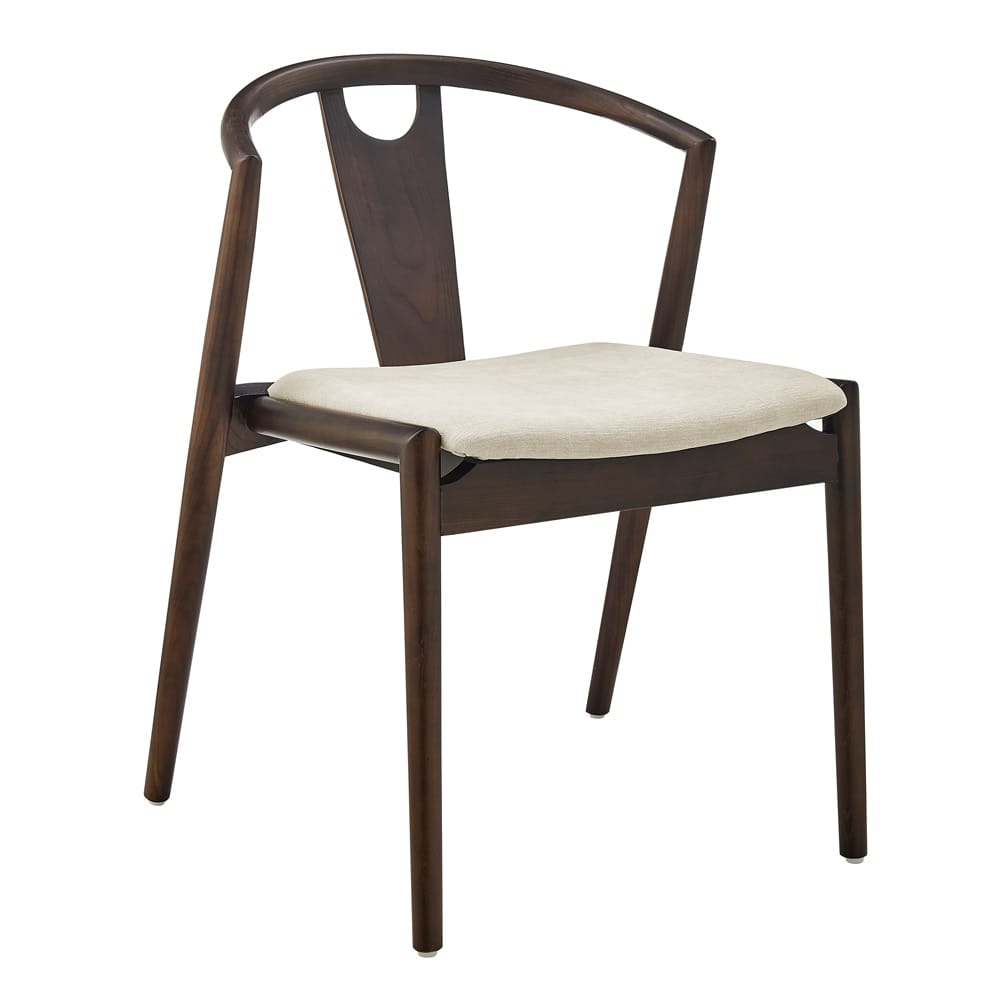 Euro Style - Blanche Fabric Side Chair, Natural/Dark Walnut - 91015-NAT veiw 2