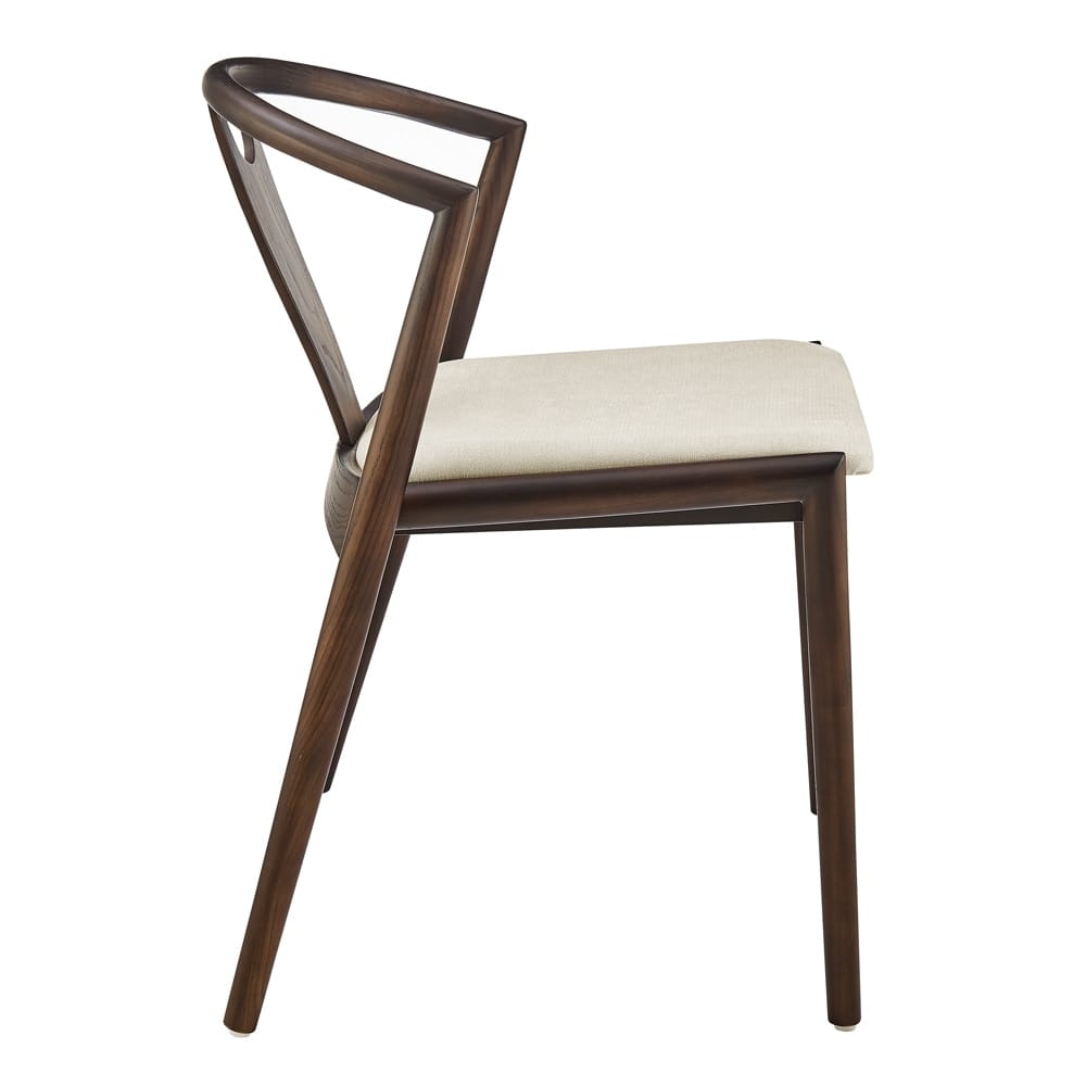 Euro Style - Blanche Fabric Side Chair, Natural/Dark Walnut - 91015-NAT veiw 3