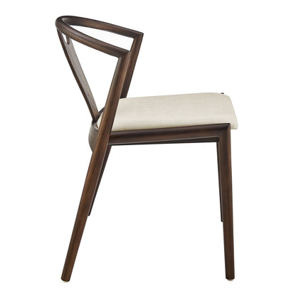 Euro Style - Blanche Fabric Side Chair, Natural/Dark Walnut - 91015-NAT veiw 3
