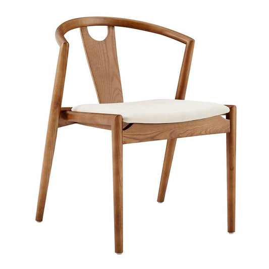 Euro Style - Blanche Fabric Side Chair, Natural/Walnut - 91017-NAT veiw 2