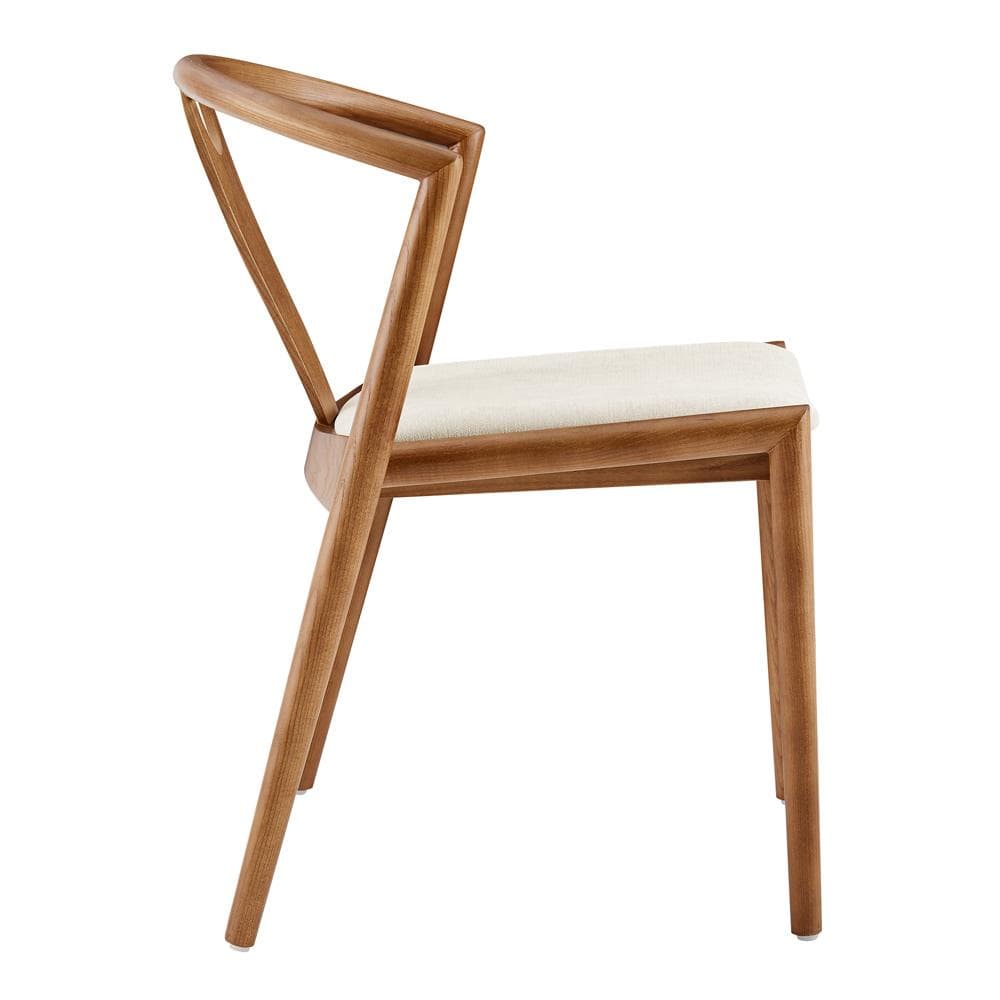Euro Style - Blanche Fabric Side Chair, Natural/Walnut - 91017-NAT veiw 3