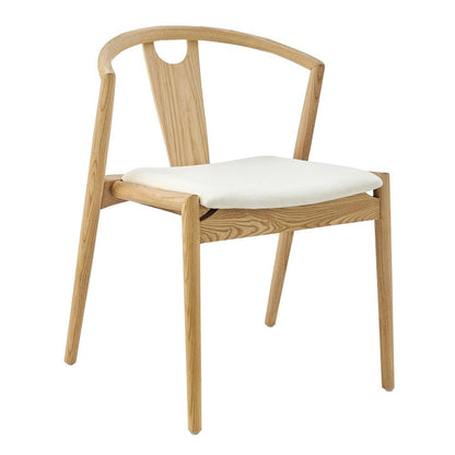 Euro Style - Blanche Fabric Side Chair, White/Natural - 91015-WHT veiw 2