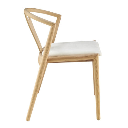 Euro Style - Blanche Fabric Side Chair, White/Natural - 91015-WHT veiw 3