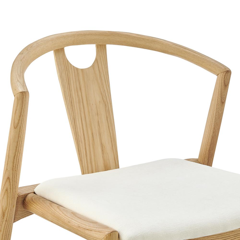 Euro Style - Blanche Fabric Side Chair, White/Natural - 91015-WHT veiw 6