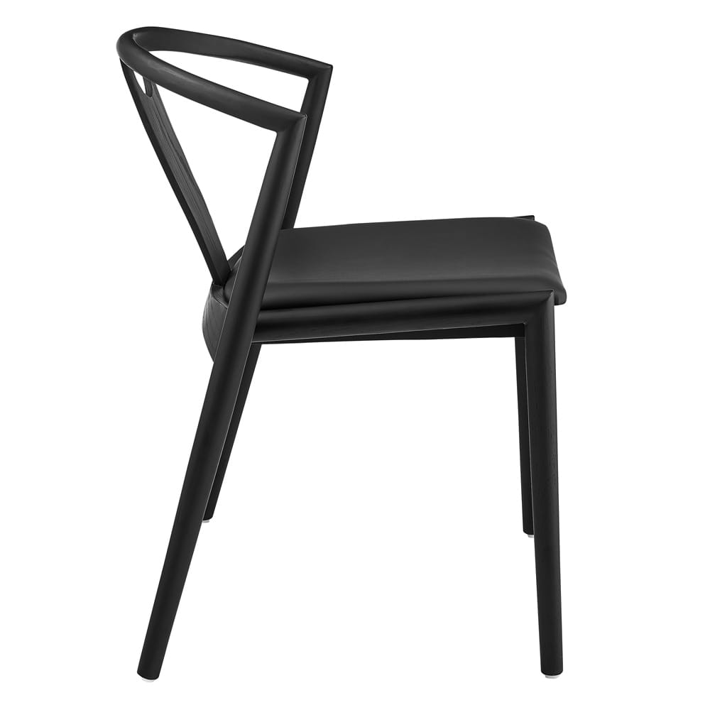 Euro Style - Blanche Leatherette Side Chair, Black - 91015-BLK veiw 3