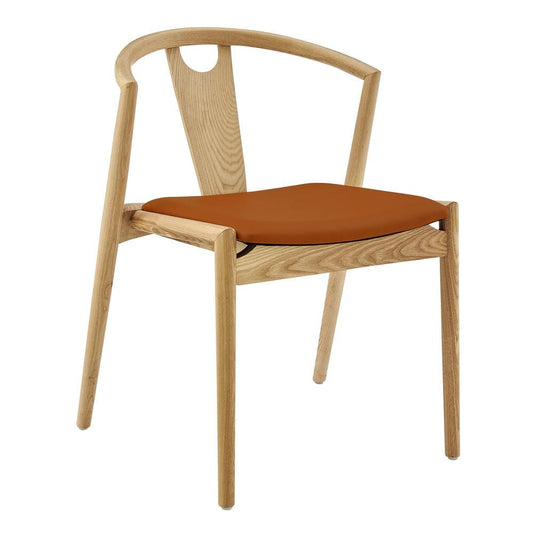 Euro Style - Blanche Leatherette Side Chair, Dark Tan/Natural - 91015-TAN veiw 2