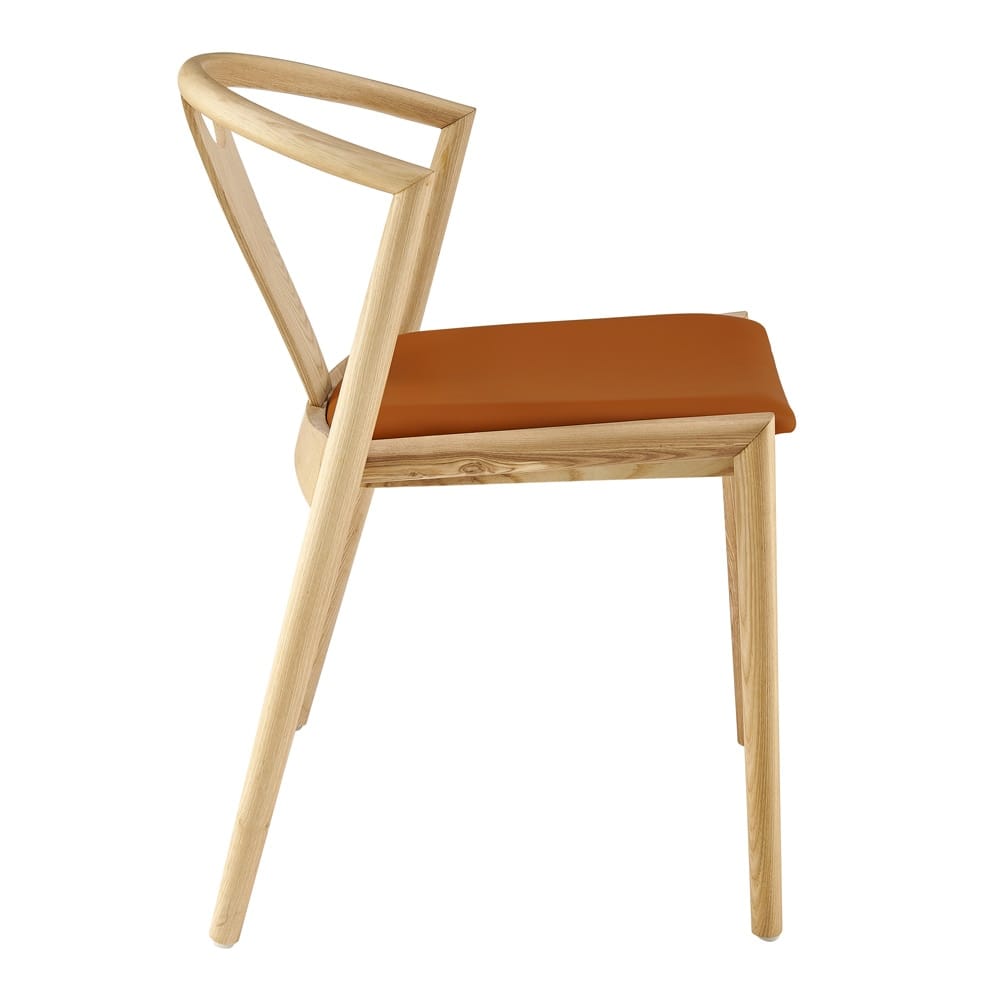 Euro Style - Blanche Leatherette Side Chair, Dark Tan/Natural - 91015-TAN veiw 3