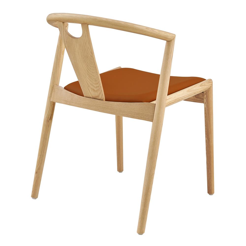 Euro Style - Blanche Leatherette Side Chair, Dark Tan/Natural - 91015-TAN veiw 4