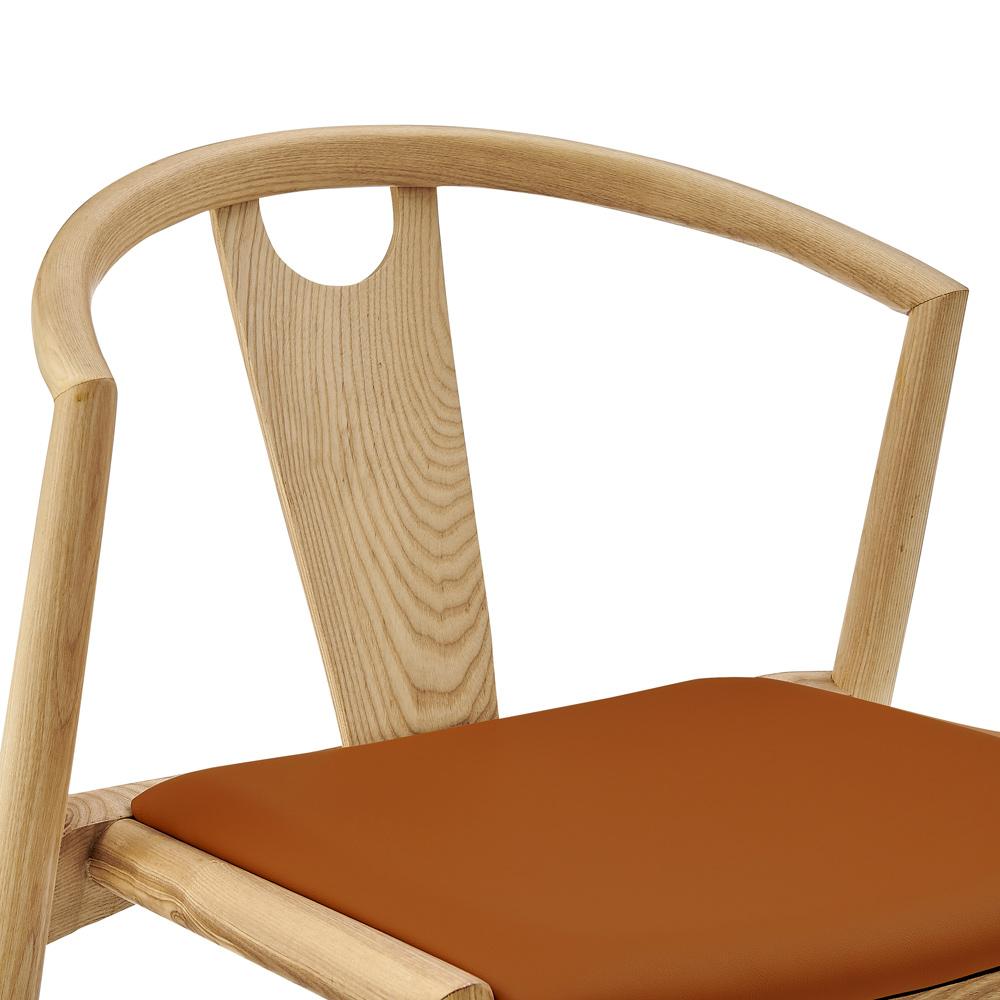 Euro Style - Blanche Leatherette Side Chair, Dark Tan/Natural - 91015-TAN veiw 6