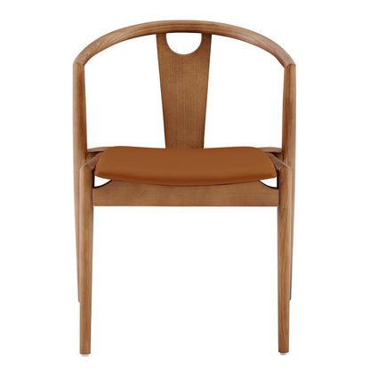 Euro Style - Blanche Leatherette Side Chair, Dark Tan/Walnut - 91017-TAN veiw 1