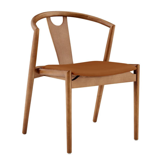 Euro Style - Blanche Leatherette Side Chair, Dark Tan/Walnut - 91017-TAN veiw 2