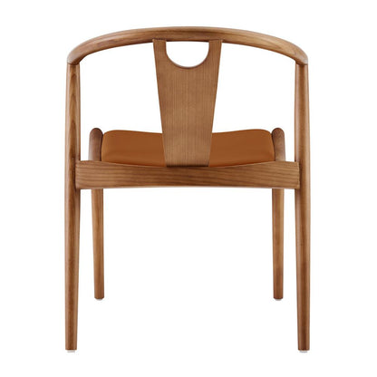 Euro Style - Blanche Leatherette Side Chair, Dark Tan/Walnut - 91017-TAN veiw 4