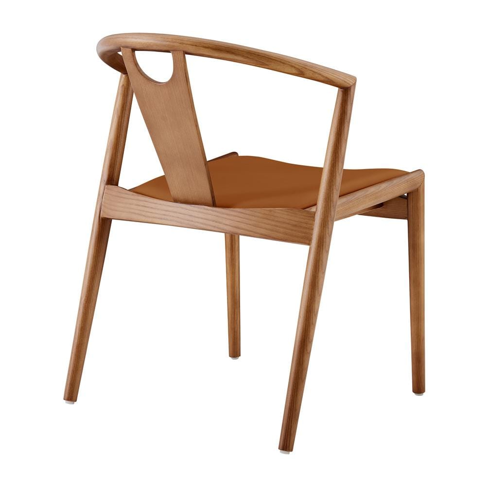 Euro Style - Blanche Leatherette Side Chair, Dark Tan/Walnut - 91017-TAN veiw 5