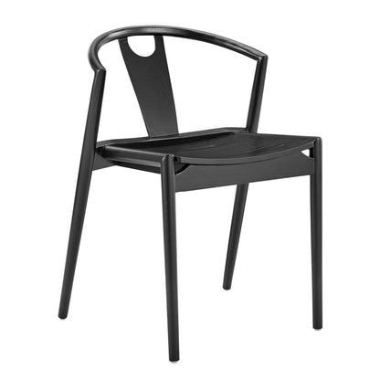 Euro Style - Blanche Wood Side Chair, Black - 91016-BLK veiw 2