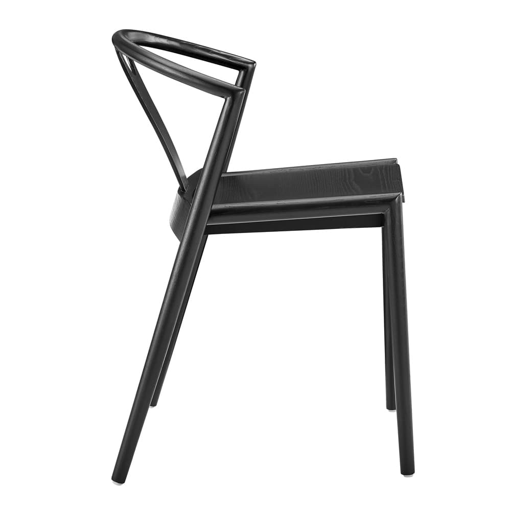 Euro Style - Blanche Wood Side Chair, Black - 91016-BLK veiw 3