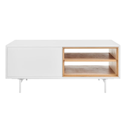 Euro Style - Bodie 47inW Coffee Table with Open Storage, Matte White.Oak - 31084WHT veiw 1
