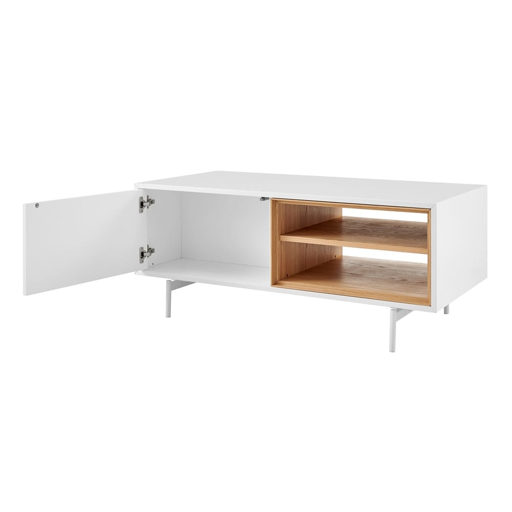 Euro Style - Bodie 47inW Coffee Table with Open Storage, Matte White.Oak - 31084WHT veiw 6
