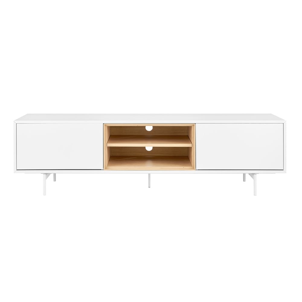 Euro Style - Bodie 71inW 2-Door Media Stand, White/Oak - 31080WHT-KIT veiw 1