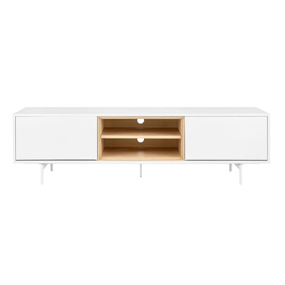 Euro Style - Bodie 71inW 2-Door Media Stand, White/Oak - 31080WHT-KIT veiw 1