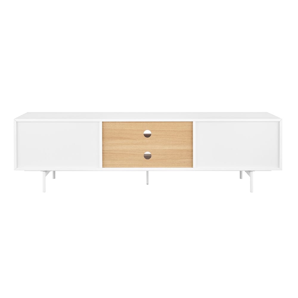 Euro Style - Bodie 71inW 2-Door Media Stand, White/Oak - 31080WHT-KIT veiw 5