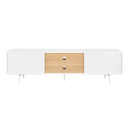 Euro Style - Bodie 71inW 2-Door Media Stand, White/Oak - 31080WHT-KIT veiw 5