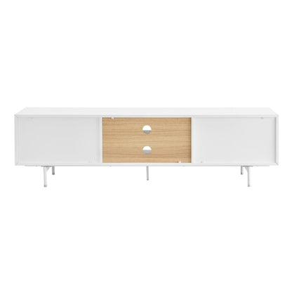 Euro Style - Bodie 71inW 2-Door Media Stand, White/Oak - 31080WHT-KIT veiw 6