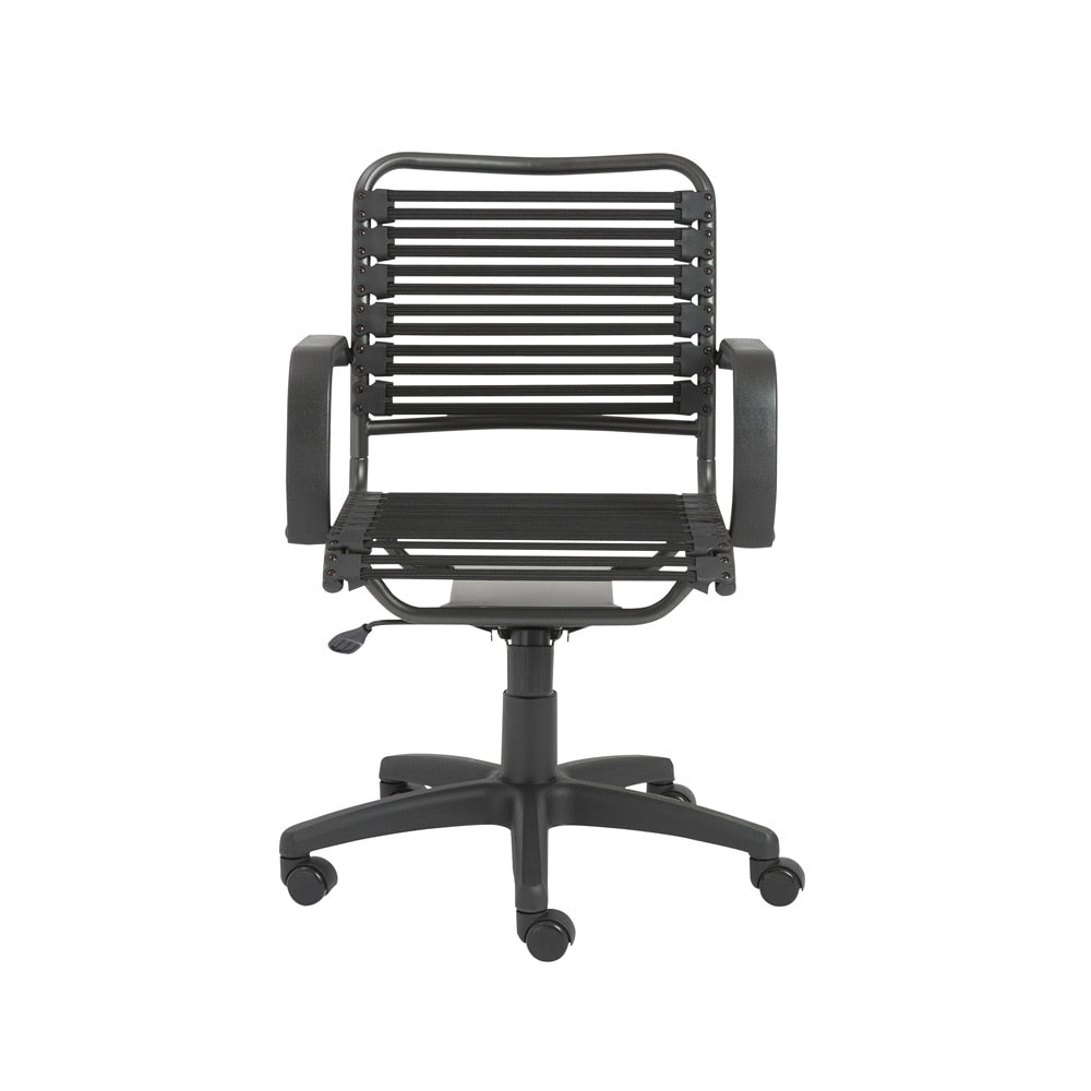 Euro Style - Bungie Flat Mid Back Office Chair, Black/Graphite - 02572BLK veiw 1