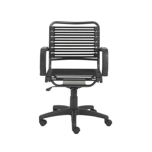 Euro Style - Bungie Flat Mid Back Office Chair, Black/Graphite - 02572BLK veiw 1
