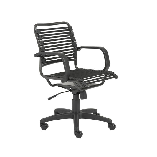 Euro Style - Bungie Flat Mid Back Office Chair, Black/Graphite - 02572BLK veiw 2