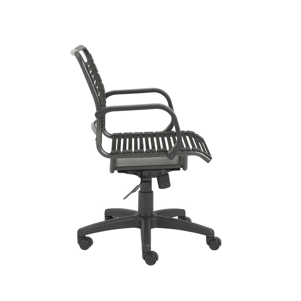 Euro Style - Bungie Flat Mid Back Office Chair, Black/Graphite - 02572BLK veiw 3