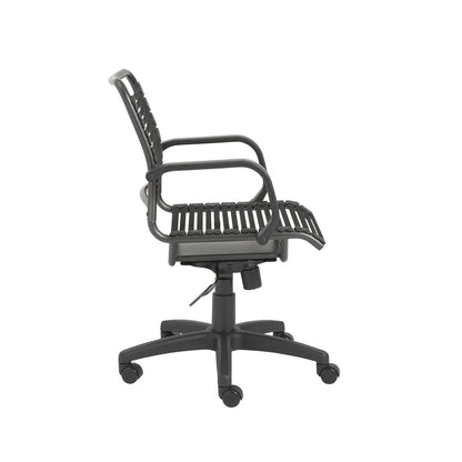 Euro Style - Bungie Flat Mid Back Office Chair, Black/Graphite - 02572BLK veiw 3