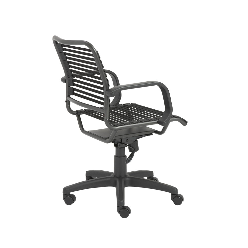 Euro Style - Bungie Flat Mid Back Office Chair, Black/Graphite - 02572BLK veiw 4