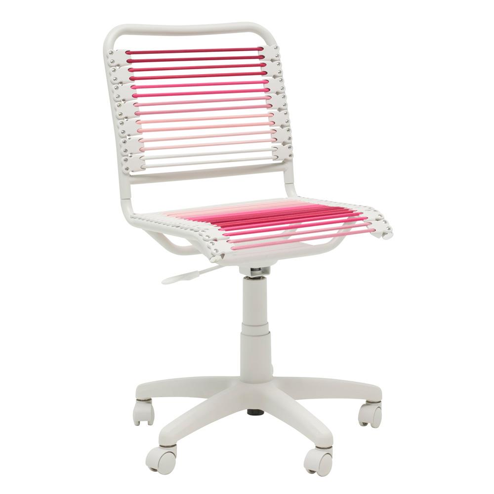 Euro Style - Bungie Low Back Office Chair, Blush Ombre/White - 03008-BLSOMBRE veiw 2