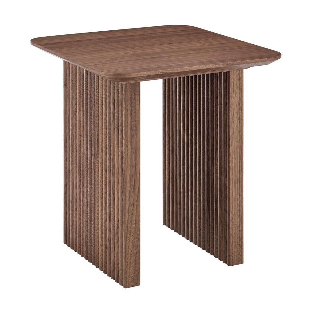 Euro Style - Caden 20inW Square Side Table, Walnut - 19766-WAL veiw 2