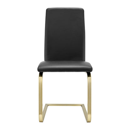 Euro Style - Cinzia Dining Chairs, Black/Matte Brushed Gold Legs - Set of 2 - 05090BLKMBG veiw 2