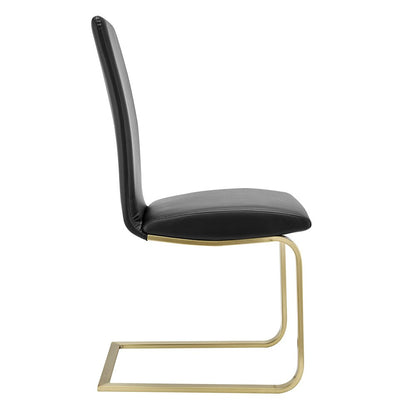 Euro Style - Cinzia Dining Chairs, Black/Matte Brushed Gold Legs - Set of 2 - 05090BLKMBG veiw 4