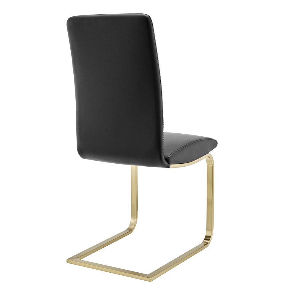 Euro Style - Cinzia Dining Chairs, Black/Matte Brushed Gold Legs - Set of 2 - 05090BLKMBG veiw 5