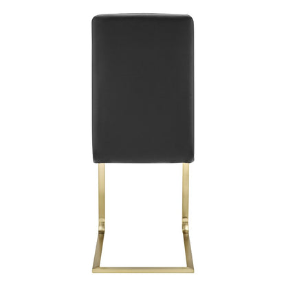 Euro Style - Cinzia Dining Chairs, Black/Matte Brushed Gold Legs - Set of 2 - 05090BLKMBG veiw 6