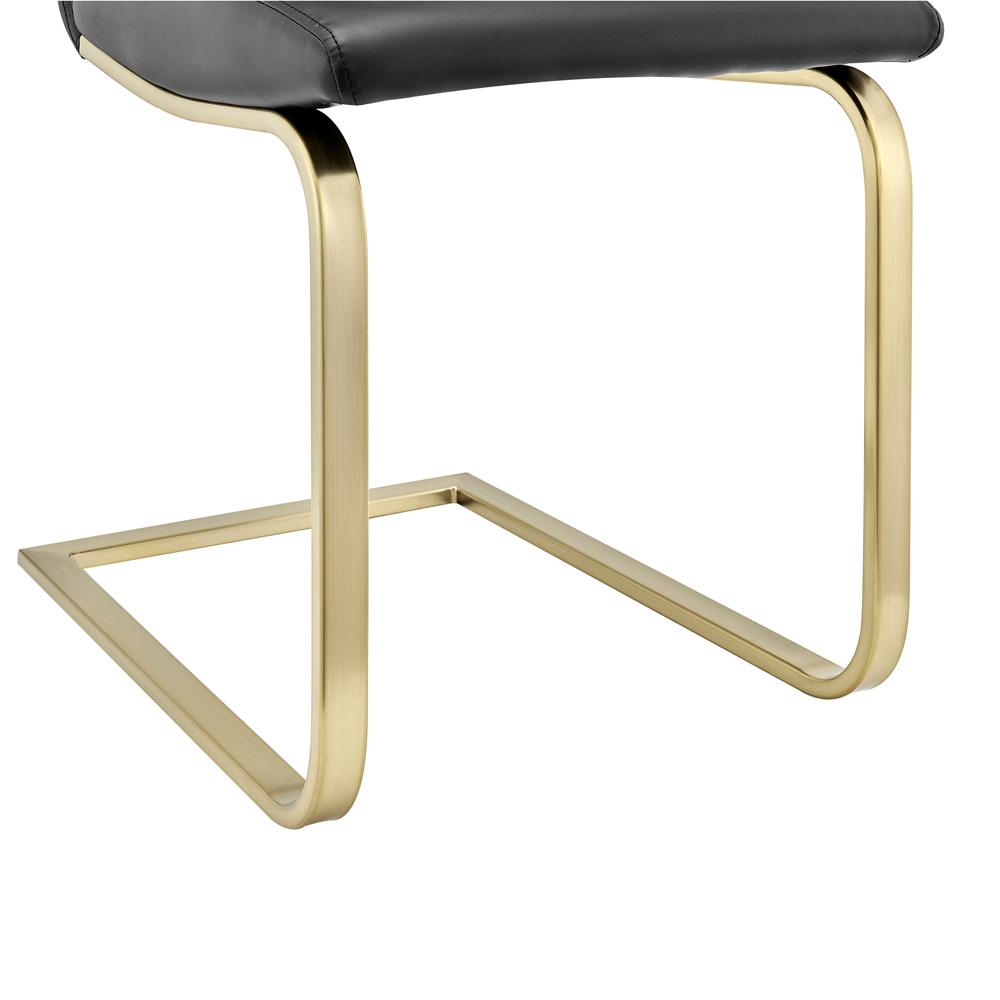Euro Style - Cinzia Dining Chairs, Black/Matte Brushed Gold Legs - Set of 2 - 05090BLKMBG veiw 7